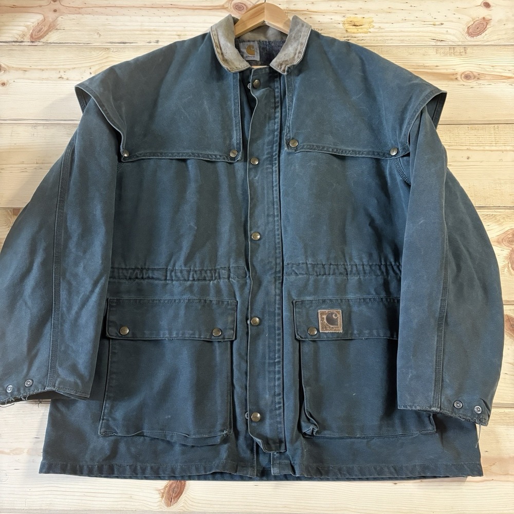 Vintage Carhartt Chore Work Jacket Coverall Full Zip Blanket Liner Large 2XL